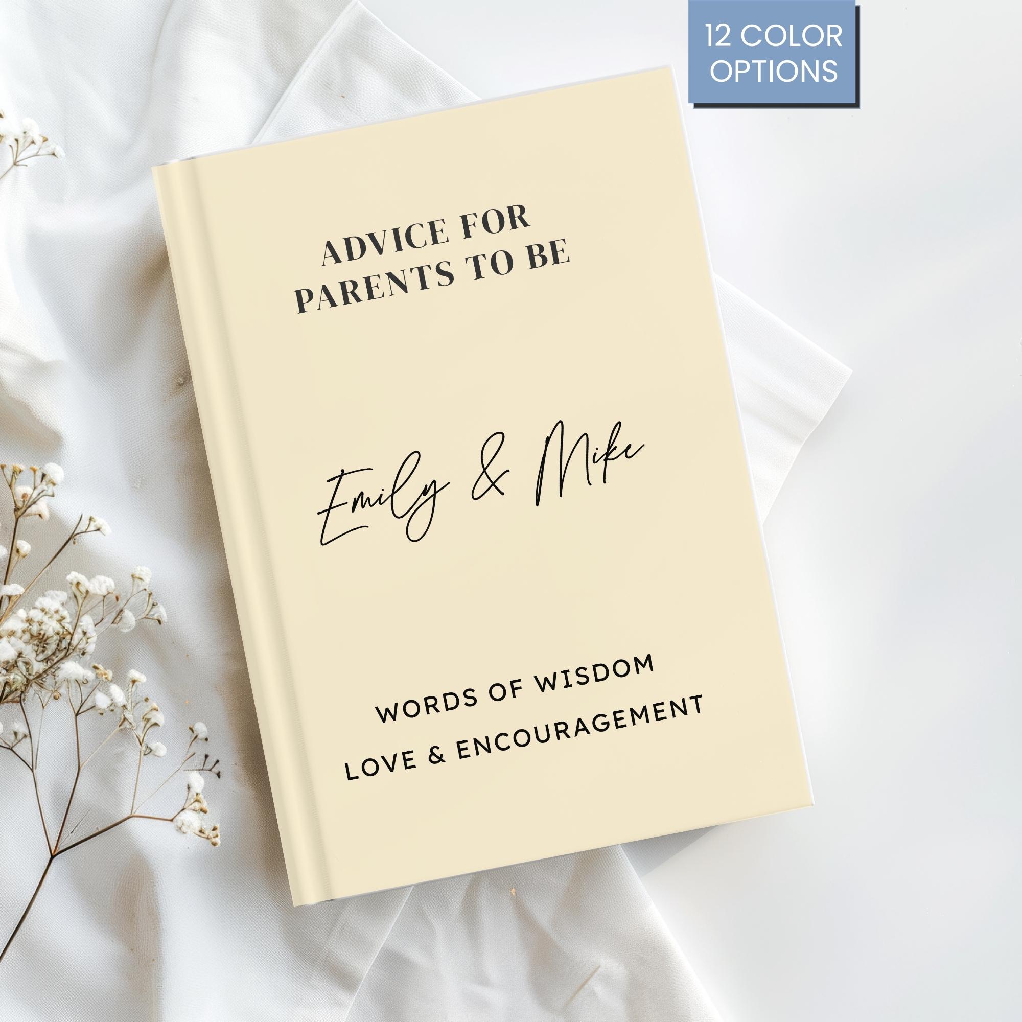 Baby Shower Advice Book for Parents to Be, Personalized Advice for the Parents Journal, Baby Shower Guest Book Pregnancy Announcement Gift