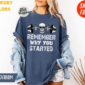 Gym T-Shirt, Athletic Gym Motivation Shirt, Workout Motivational Fitness Tshirt, Skull Fitness Comfort Colors Tee