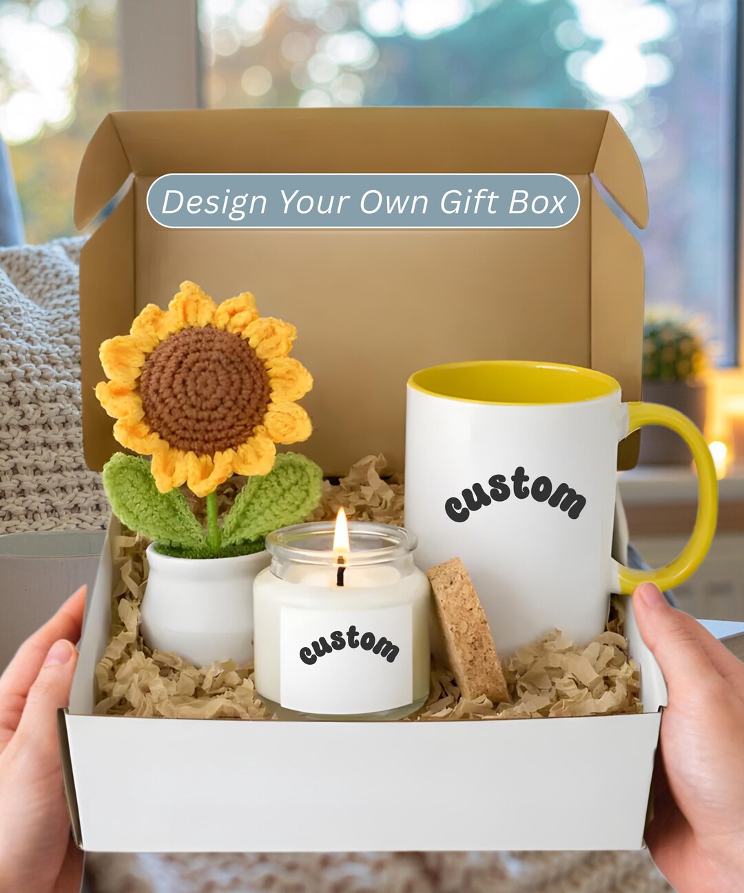 Personalized Gift Box, Custom Design DIY Soy Candle, Ceramic Mug ...
