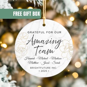 Custom Team Ornaments Corporate Gifts for Employee Personalized Team Thank you Gift Christmas Ornament for Coworker Work Team Holiday Gifts