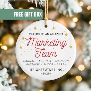 Personalized Team Ornaments Corporate Gifts for Employee Custom Team Thank you Gift Christmas Ornament for Coworker Work Team Holiday Gifts
