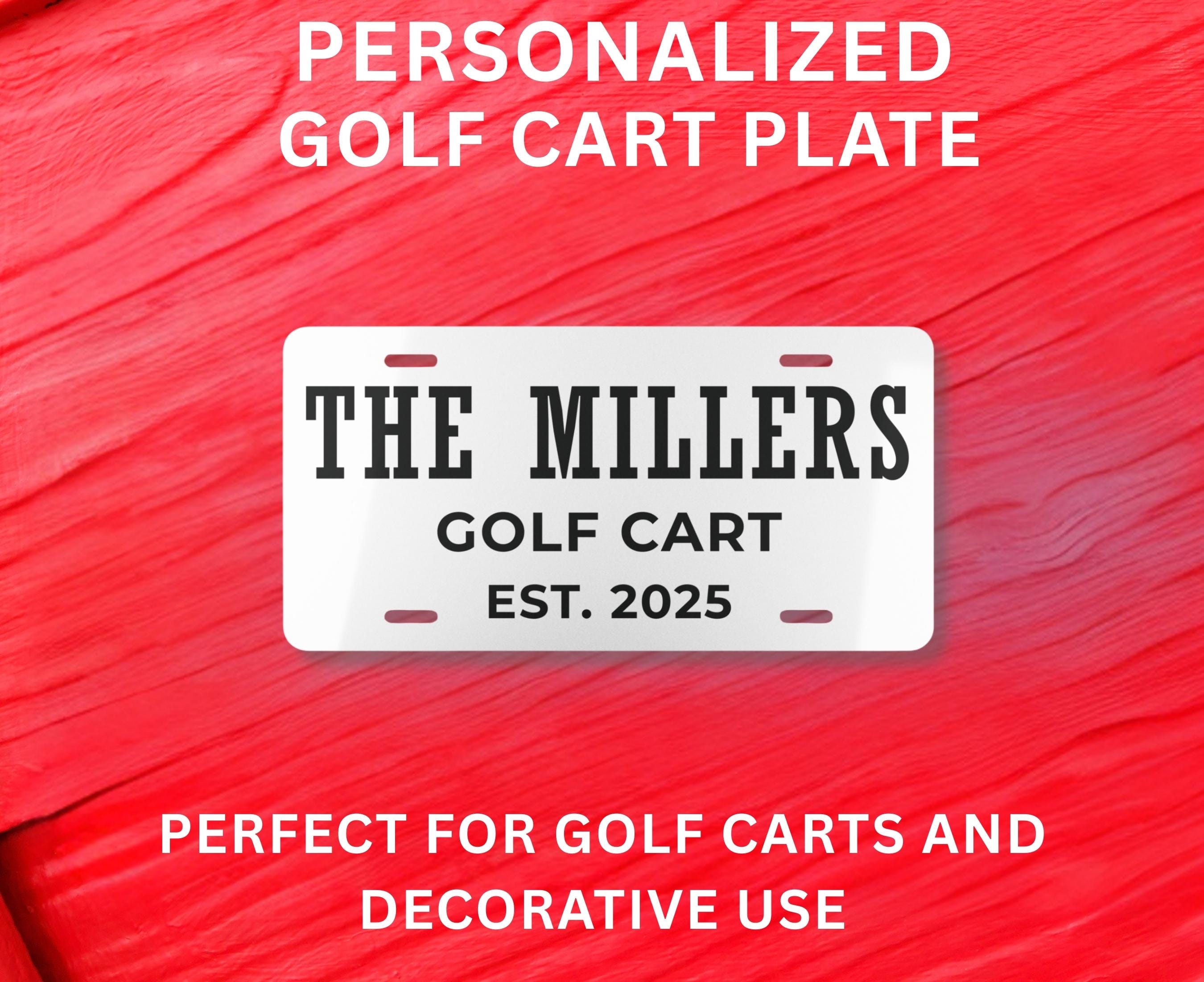 Personalized Golf Cart Plate Custom Goft Gifts, Minimal Golf Cart Decor ...