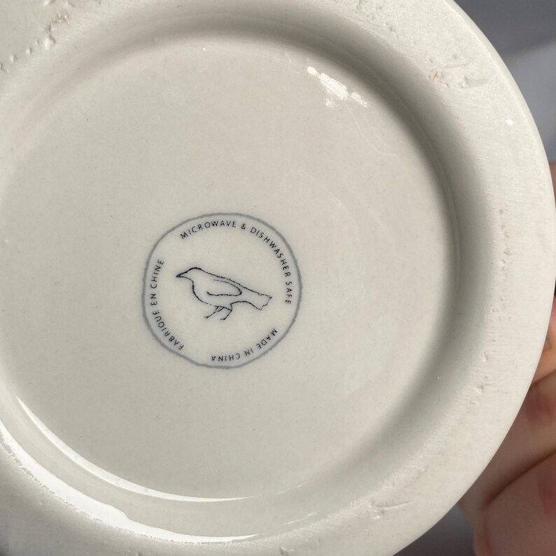 Anthropologie Original Monogram "M" Mug Cream White Large Black Letter Footed Shaving Style Bridge Interior
