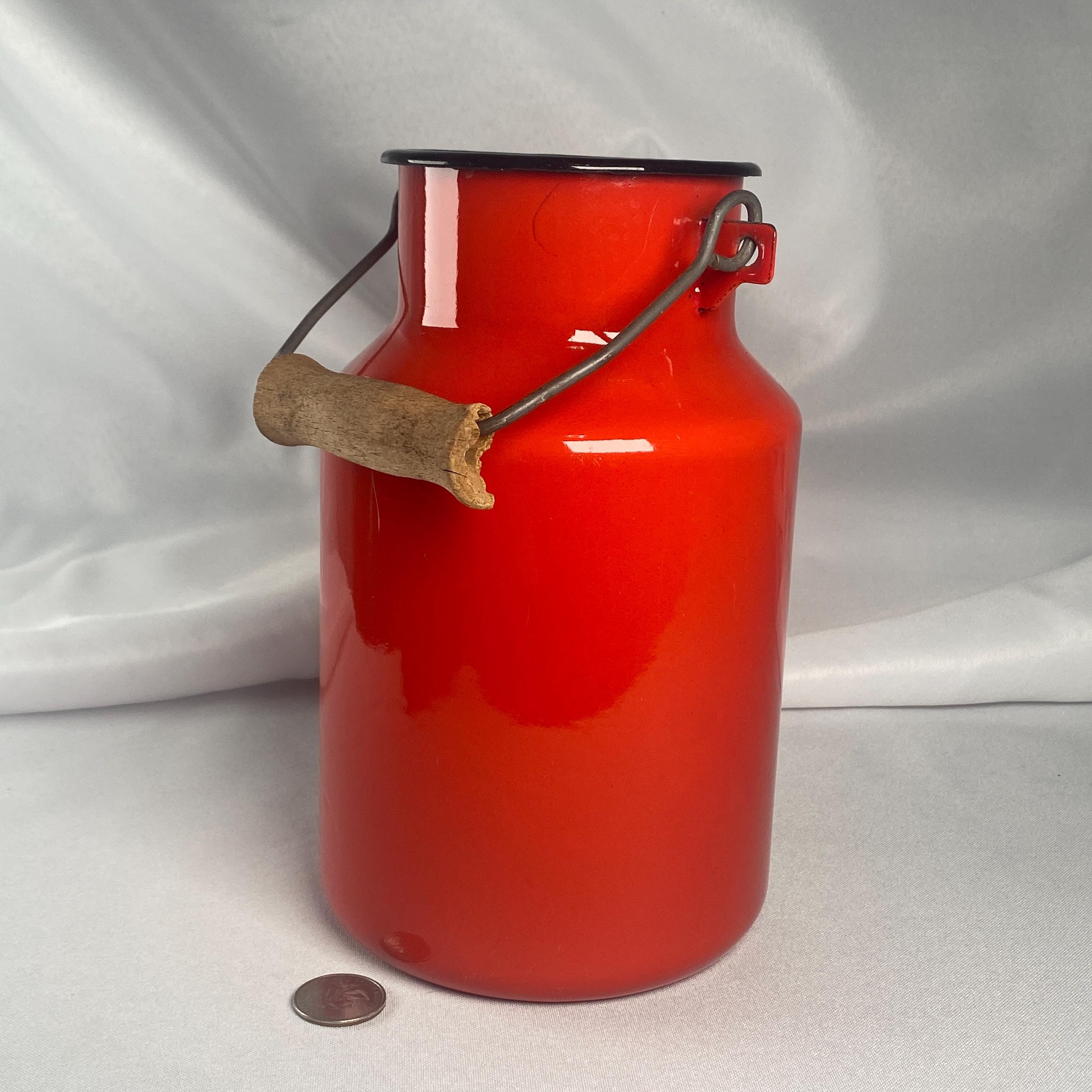 Vintage Red Enamel Milk Can - Etsy Vintage Red Enamel Milk Can - Etsy
