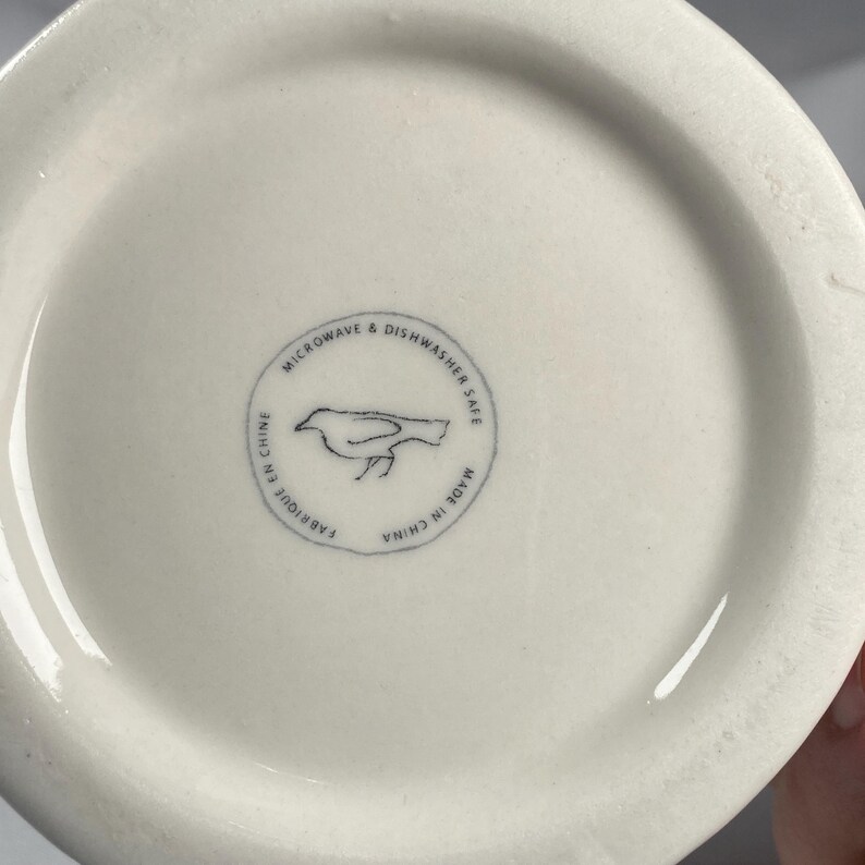 Anthropologie Original Monogram "K" Mug Cream White Large Black Letter Footed Shaving Style Bridge Interior