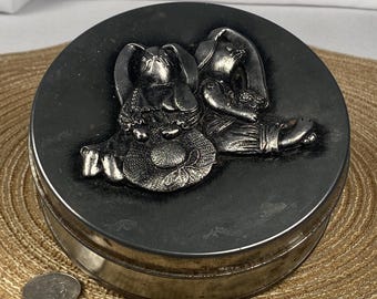 Vintage Metzke Pewter Cowboy Tin - Etsy