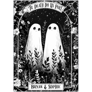 Til Death Do Us Part, Two Ghosts, Metal Print, Art Poster, Anniversary Gift, Wedding Gift, Personalized, Customizable