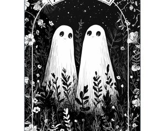 Til Death Do Us Part, Two Ghosts, Metal Print, Art Poster, Anniversary Gift, Wedding Gift, Personalized, Customizable