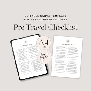 Checkliste vor der Reise | Canva Vorlage für Urlaub, Reiseveranstalter (Digitaler Download)