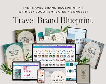 Travel Brand Logo Kit: Customizable Templates for Travel Agents (Digital Download)