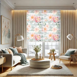 Striped Pastel Floral Roller Blind – Soft Botanical Roller Shades