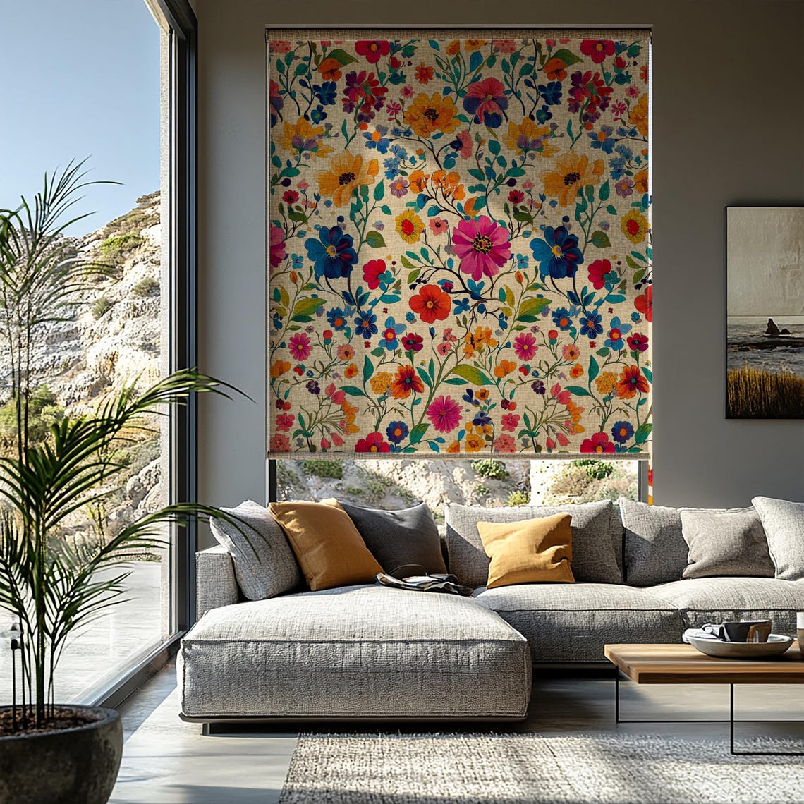 Colorful Floral Pattern Curtains Colorful Flower Patterned Roller