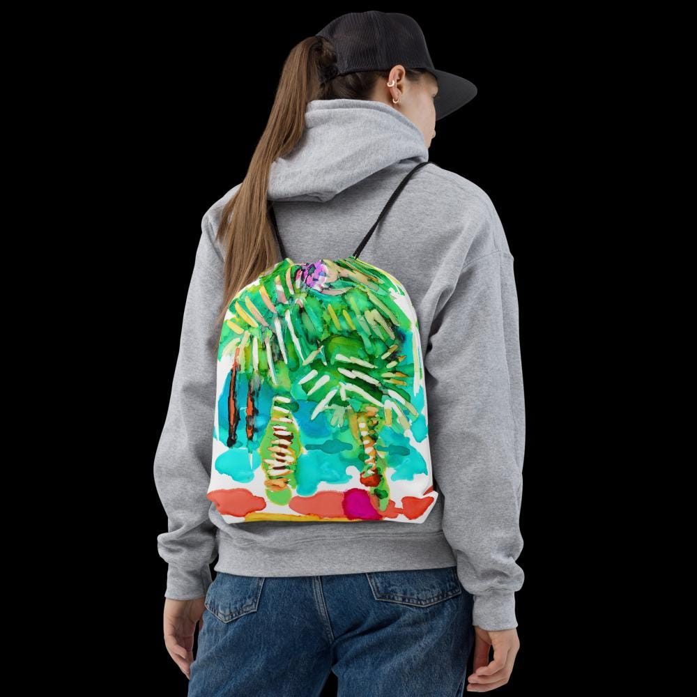 Strandtasche Mit Hawaiianischem Design – Großes Fassungsvermögen, Feuchtfach & Kordelzug