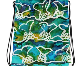 Mochila de playa para niños con cordón y cola de sirena personalizada