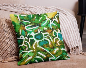 Personalized Blue Crab Pillow Cover: Coastal Nautical Decor, Boho Home Decor