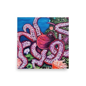 Octopus Wall Art Print: Nautical Tentacle Illustration