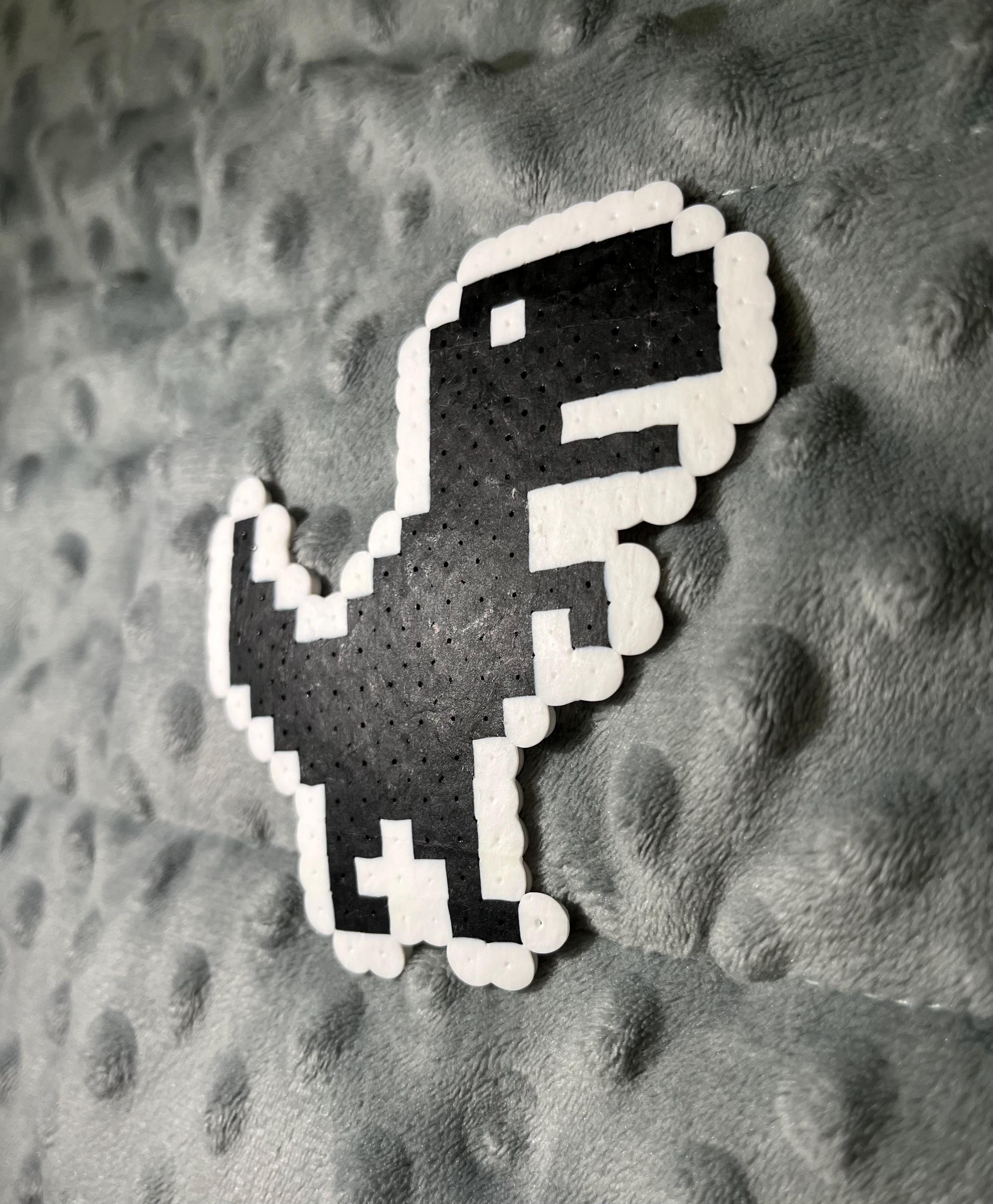 The Lonely T rex Perler Bead Art Dinosaur Game Etsy