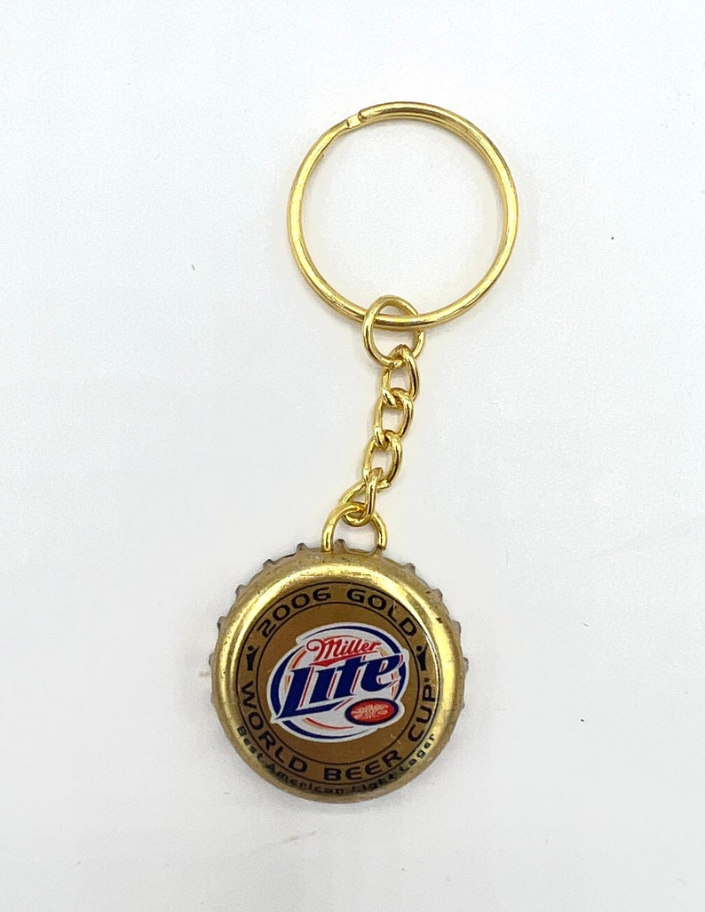 Beer Bottle Cap Keychain Vintage Beer Bottle Cap Choose Your Brand Etsy