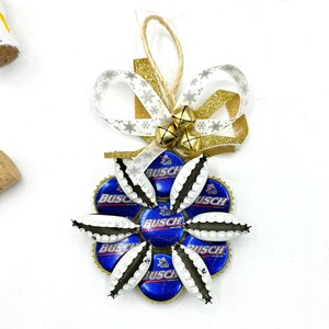 Busch Beer Bud Light Bottle Cap Christmas Ornament