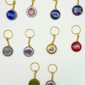 Beer Bottle Cap Keychain; Vintage Beer Bottle Cap; choose your brand