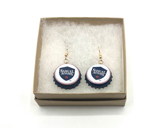 Bottle cap drop earrings deals