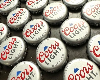 Tapas para botellas de cerveza Coors Light de 50 unidades, nuevo diseño, sin abolladuras, para manualidades.