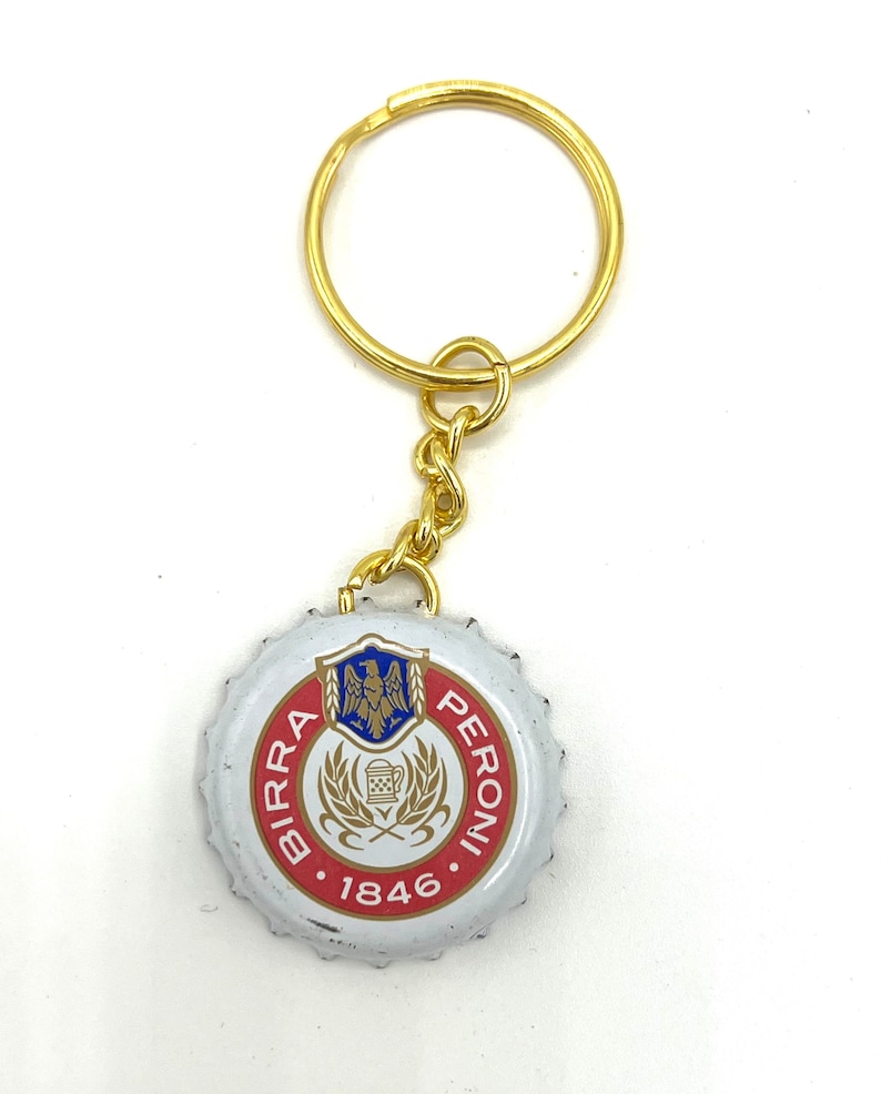 Beer Bottle Cap Keychain Vintage Beer Bottle Cap Choose Your Brand Etsy