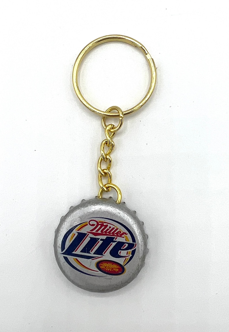 Beer Bottle Cap Keychain Vintage Beer Bottle Cap Choose Your Brand Etsy