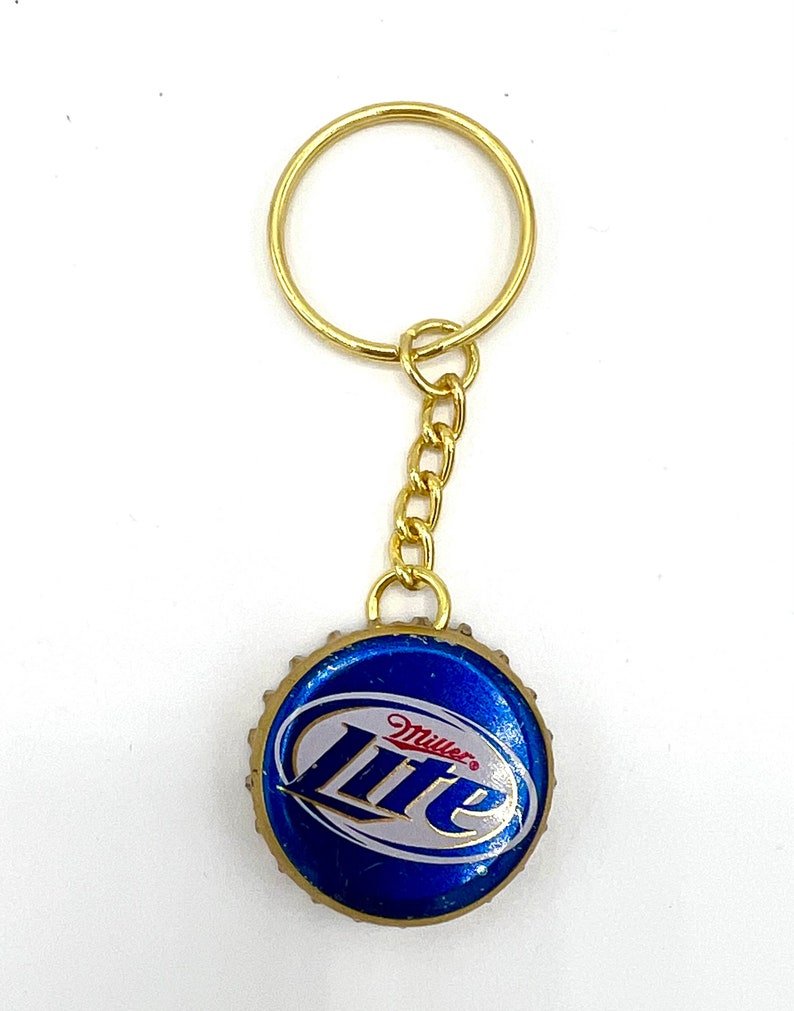 Beer Bottle Cap Keychain Vintage Beer Bottle Cap Choose Your Brand Etsy