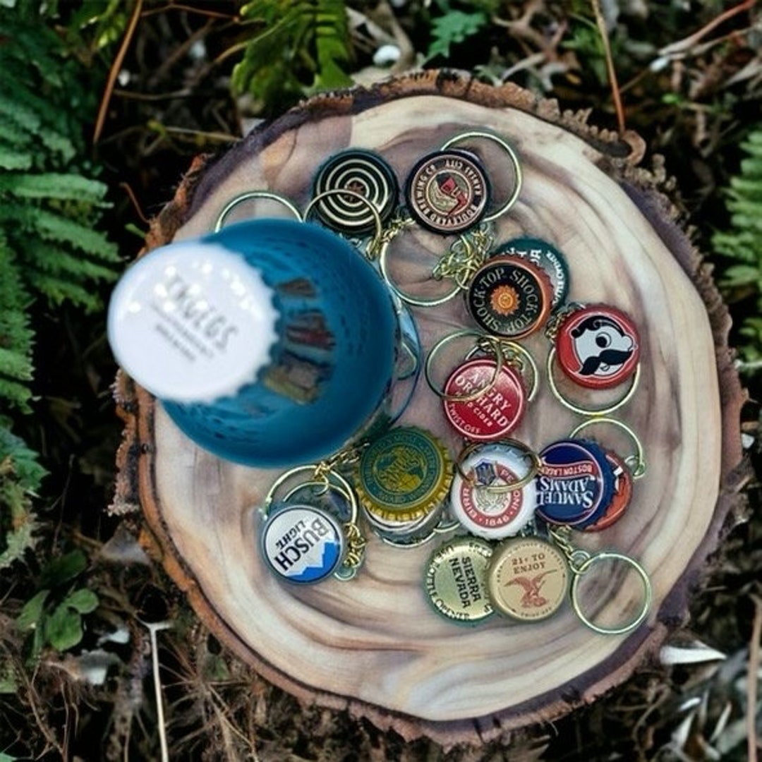 Beer Bottle Cap Keychain Vintage Beer Bottle Cap Choose Your Etsy