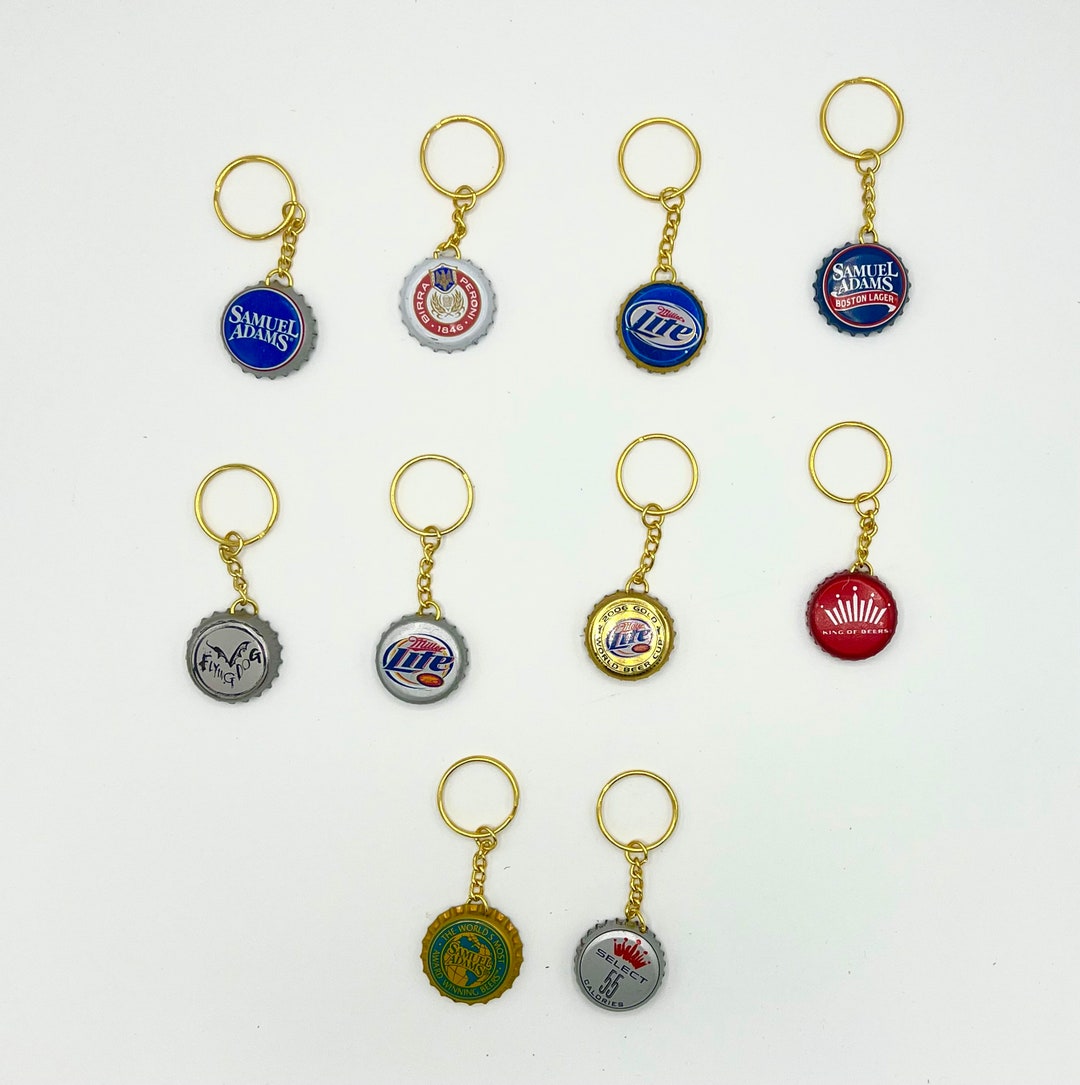 Beer Bottle Cap Keychain Vintage Beer Bottle Cap Choose Your Etsy