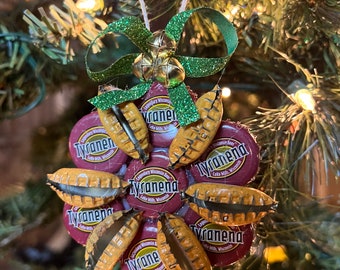 Adorno navideño con forma de tapa de botella de cerveza. Idea de regalo navideño para amantes de la cerveza. Tyranena