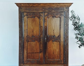 Antique Handcarved French Oak Armoire | 1867