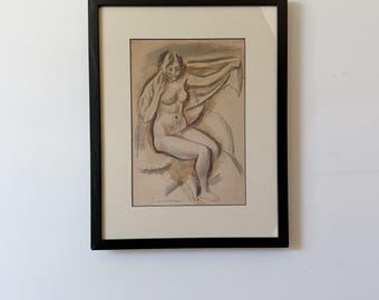 Antique Illustration | Woman Figural by Boardman Robinson (signed)