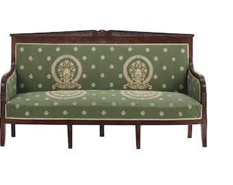 French Restoration Mahogany & Crotch Mahogany Sofa ca. 1840