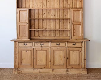 Large Antique English Pine Welsh Dresser | 1880s