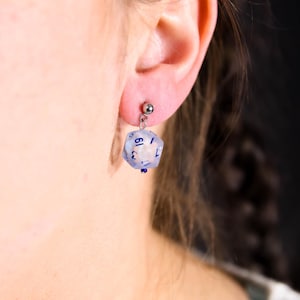 D20 Earrings Translucent Gems