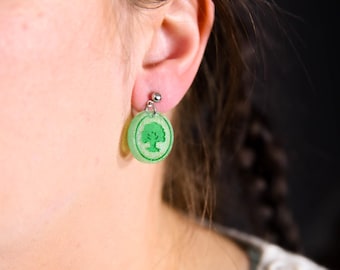Tree Mana Resin Hypoallergenic Earrings in Green