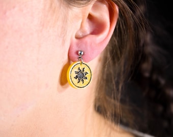 Sun Mana Resin Hypoallergenic Earrings in Yellow