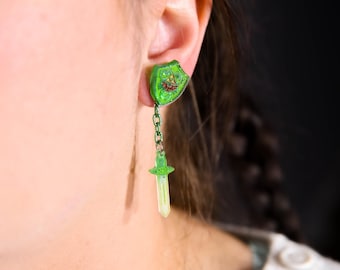 Pendientes de resina hipoalergénica del juego Espada y Escudo