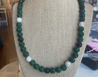 Eagles Beaded Necklace inspired by Philadelphia Phils Jose Alvarado bead jewelry/ Jalen Hurts Bryce Harper/ Go Birds Bling Necklace