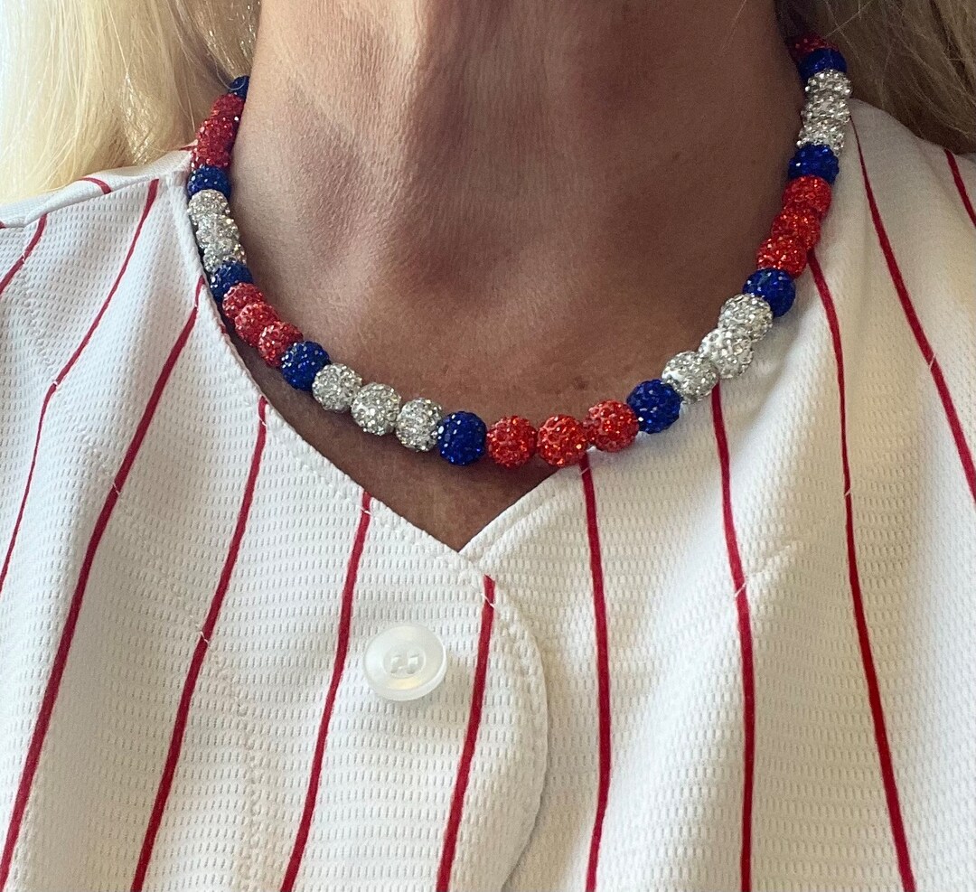 Phillies Beaded Necklace / Philadelphia Phils Jose Alvarado Inspired Bead Jewelry / Bryce Harper