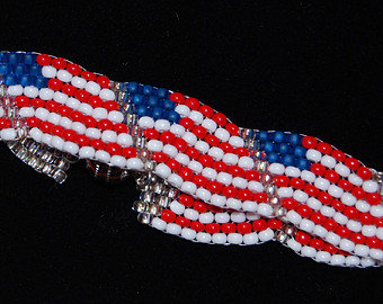 American Flag Bracelet Hand Beaded / American Flag USA Etsy