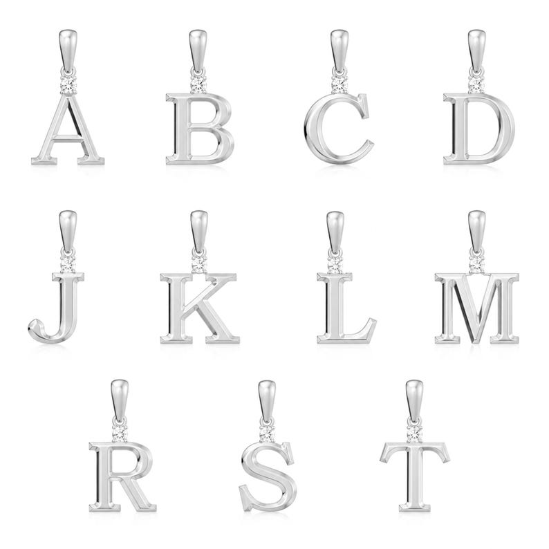 Dainty Diamond Initial Charm in Solid 10K Gold – Letter Pendant Charm – Real 1.6mm Diamond Letter Charm – Personalized Fine Jewelry Gift image 2