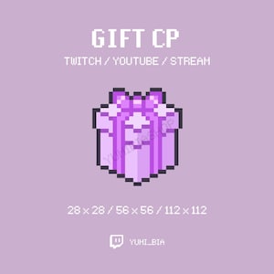 Gift Twitch Channel Points Icon (Purple) | Present | Channel Point Icon | Twitch Emotes | Channel Point Redeem | Christmas | Pixel Art