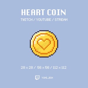 Pixel Art Heart Coin: Twitch Channel Points (Digital Download)