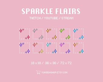 Pixel Sparkle Twitch Sub Badges: 10-Pack Flair (Digital Download)