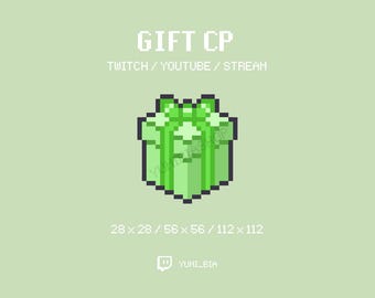 Grün Geschenk Pixel Art Twitch Channel Punkt Icon (Digitaler Download)