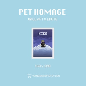 Huisdierhommage | Aangepaste huisdier-emote | Twitch-emotes voor streamer | Twitch | Onenigheid | Youtube | Anime | Schattig | Muurkunst | Commissie | Pixelart