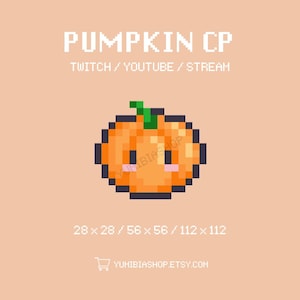Pumpkin Twitch Channel Points Icon: Pixel Art Halloween Stream (Digital Download)